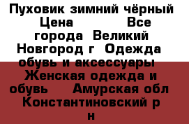 Пуховик зимний чёрный › Цена ­ 2 500 - Все города, Великий Новгород г. Одежда, обувь и аксессуары » Женская одежда и обувь   . Амурская обл.,Константиновский р-н